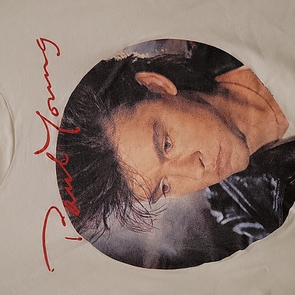 Vintage 1985 Paul Young The Nine Go Mad Tour White Tshirt Size Large - Picture 2 of 8
